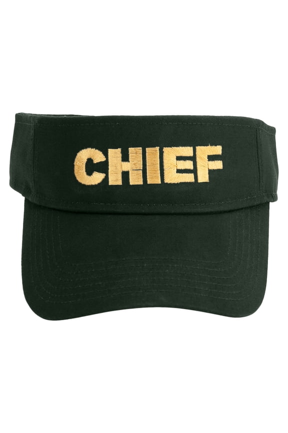Chief Embroidered Cotton Twill Sun Visor - Dk Green OSFM