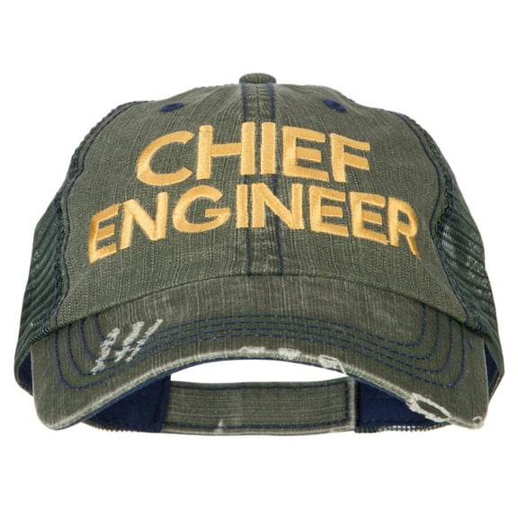 Chief Engineer Embroidered Low Profile Cotton Mesh Cap - Green OSFM