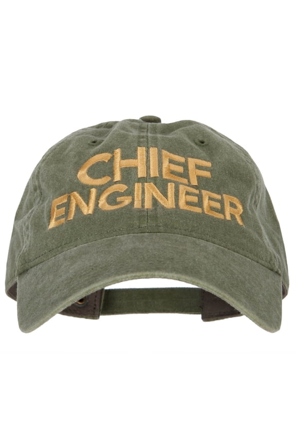 Chief Engineer Embroidered Unstructured Cotton Cap - Olive OSFM