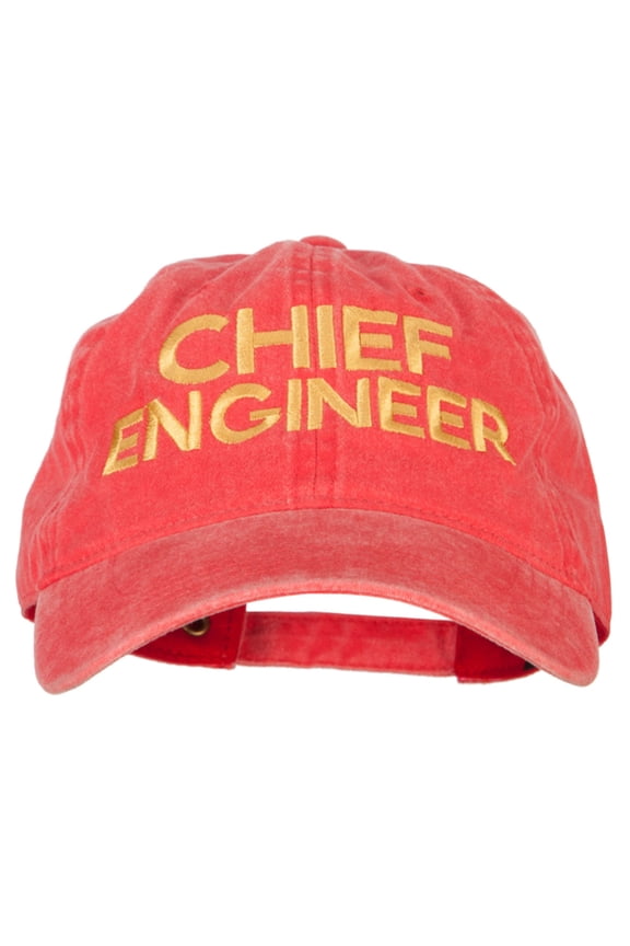 Chief Engineer Embroidered Unstructured Cotton Cap - Red OSFM