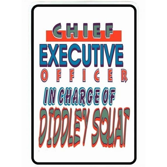 Chief Executive Of Diddly Squat Sign Metal Funny Man Cave House Decor D385