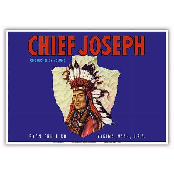 Chief Joseph Apples - Ryan Fruit Company - Washington State - Vintage Fruit Crate Label c.1915 - Master Art Print 10in x 14in
