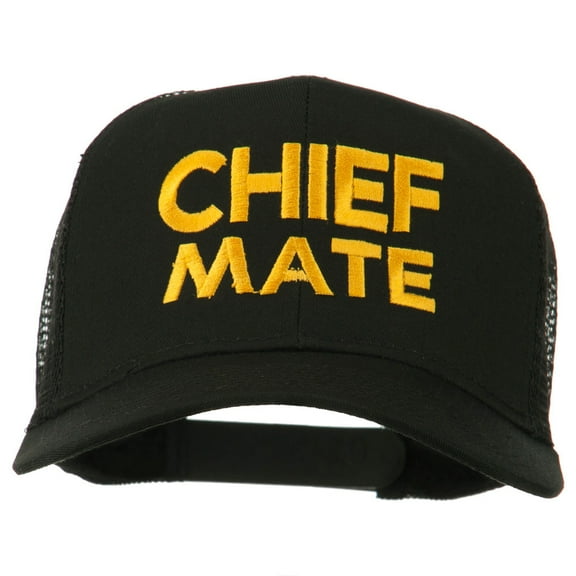 Chief Mate Embroidered Mesh Cap - Black OSFM