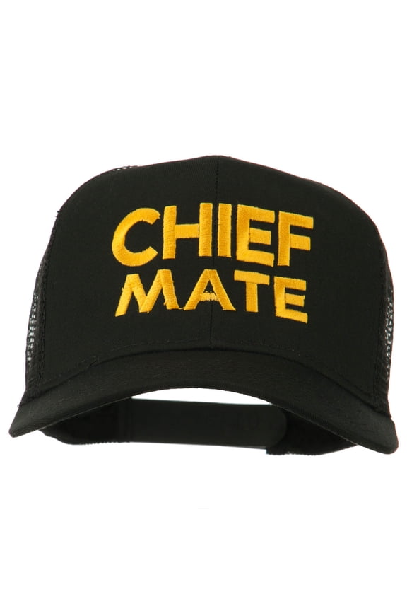 Chief Mate Embroidered Mesh Cap - Black OSFM