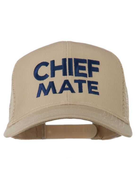 Chief Mate Embroidered Mesh Cap - Khaki OSFM