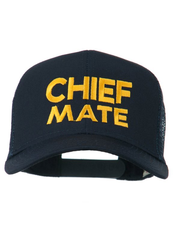 Chief Mate Embroidered Mesh Cap - Navy OSFM