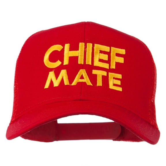 Chief Mate Embroidered Mesh Cap - Red OSFM
