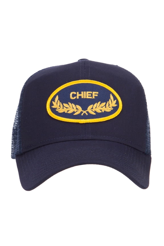 Chief Oak Leaf Patched Mesh Cap - Navy OSFM