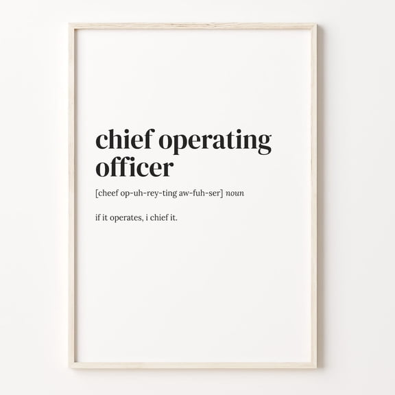 Chief Operating Officer Definition Funny COO Office Graphic Poster Unframed Paper Print