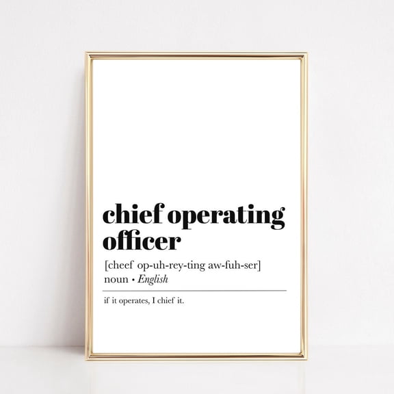 Chief Operating Officer Definition Print, Coo Gift, Funny Home Office Decor, Minimalist Gift Boss, Print, Home Decor, Vintage Gift, Home Decor , Poster Print Only