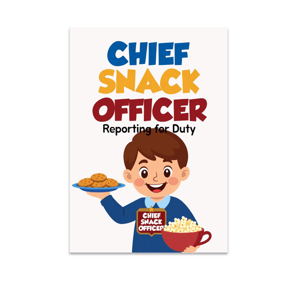 Chief Snack Officer Reporting for Duty - Kids Room Decor - 13x19 Poster Print