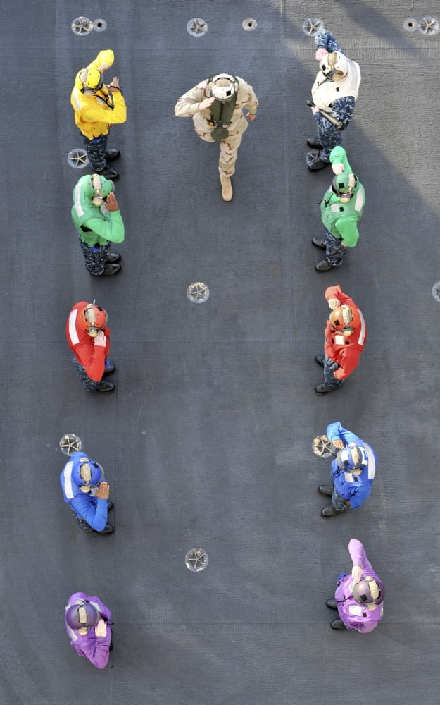 Chief of Naval Operations passes through the rainbow sideboys Canvas Art - Stocktrek Images (22 x 35)