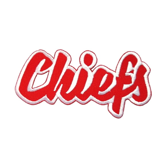 Chiefs Football Embroidered Sew/Iron On Patch 4" x 1.95"