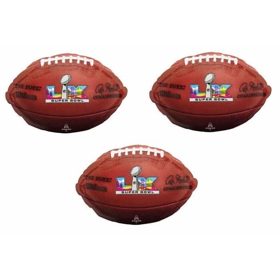 Super Bowl Big Game LX 60 Party 3 Piece 18" Foil Mylar Balloons AFC NFC