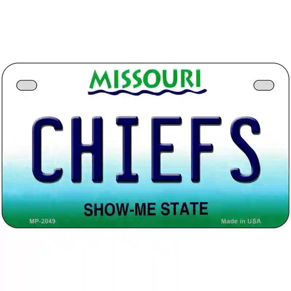 Chiefs Missouri State Novelty Metal License Plate 7" x 4" Motorcycle