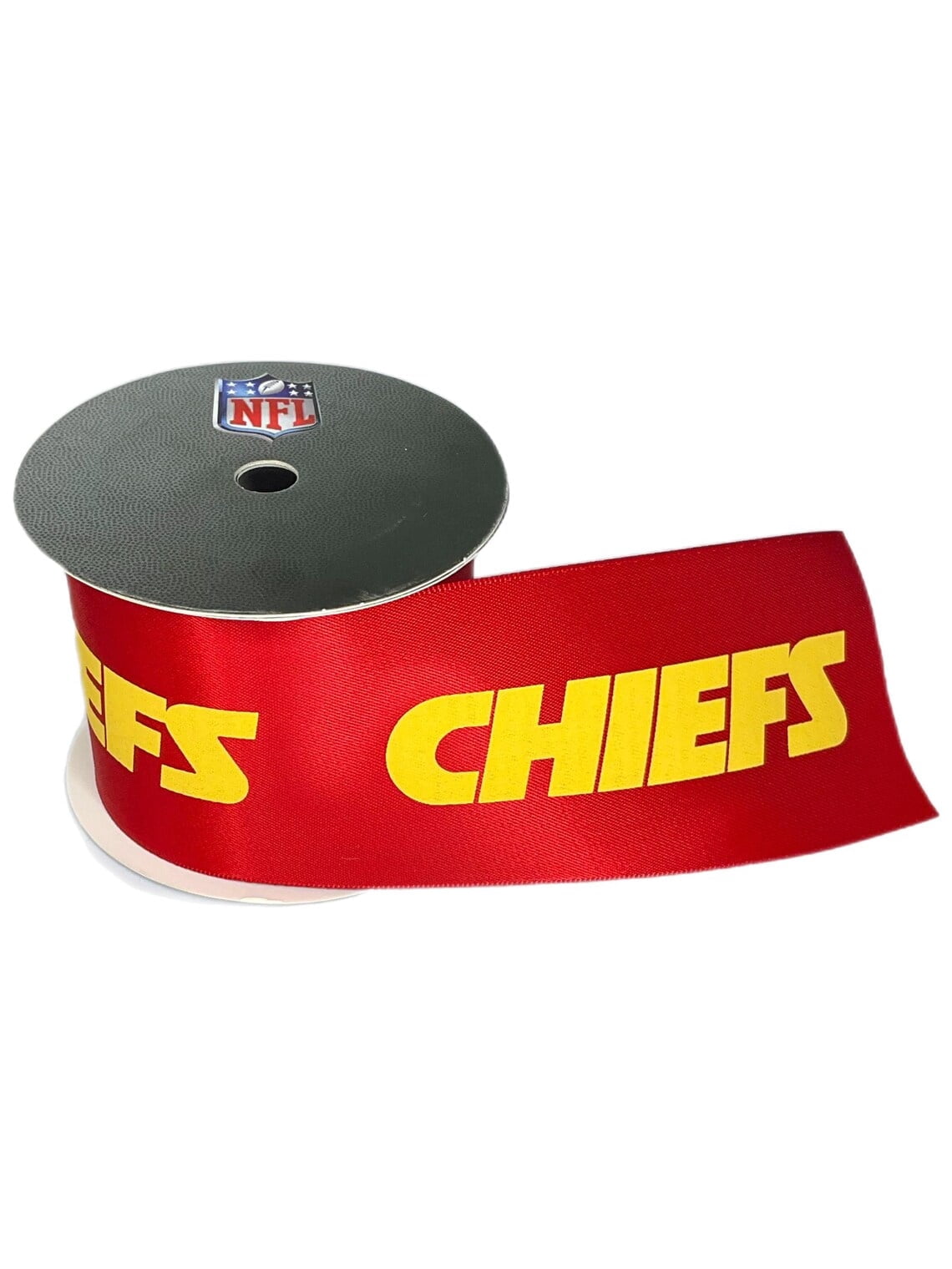 Chiefs Printed Ribbon 2 1/4"-Inch Width, 15 Foot Spool - USA Licensed Bows