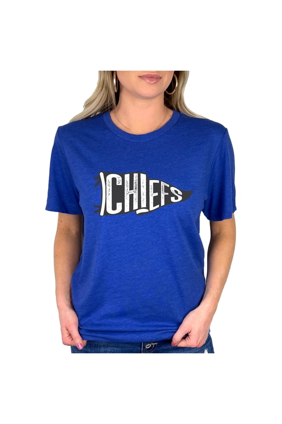 Chiefs Vintage Sports Flag Shirt for Men Women and Teens Chiefs Team Mascot Tee Vintage Royal Shirt Adult Medium
