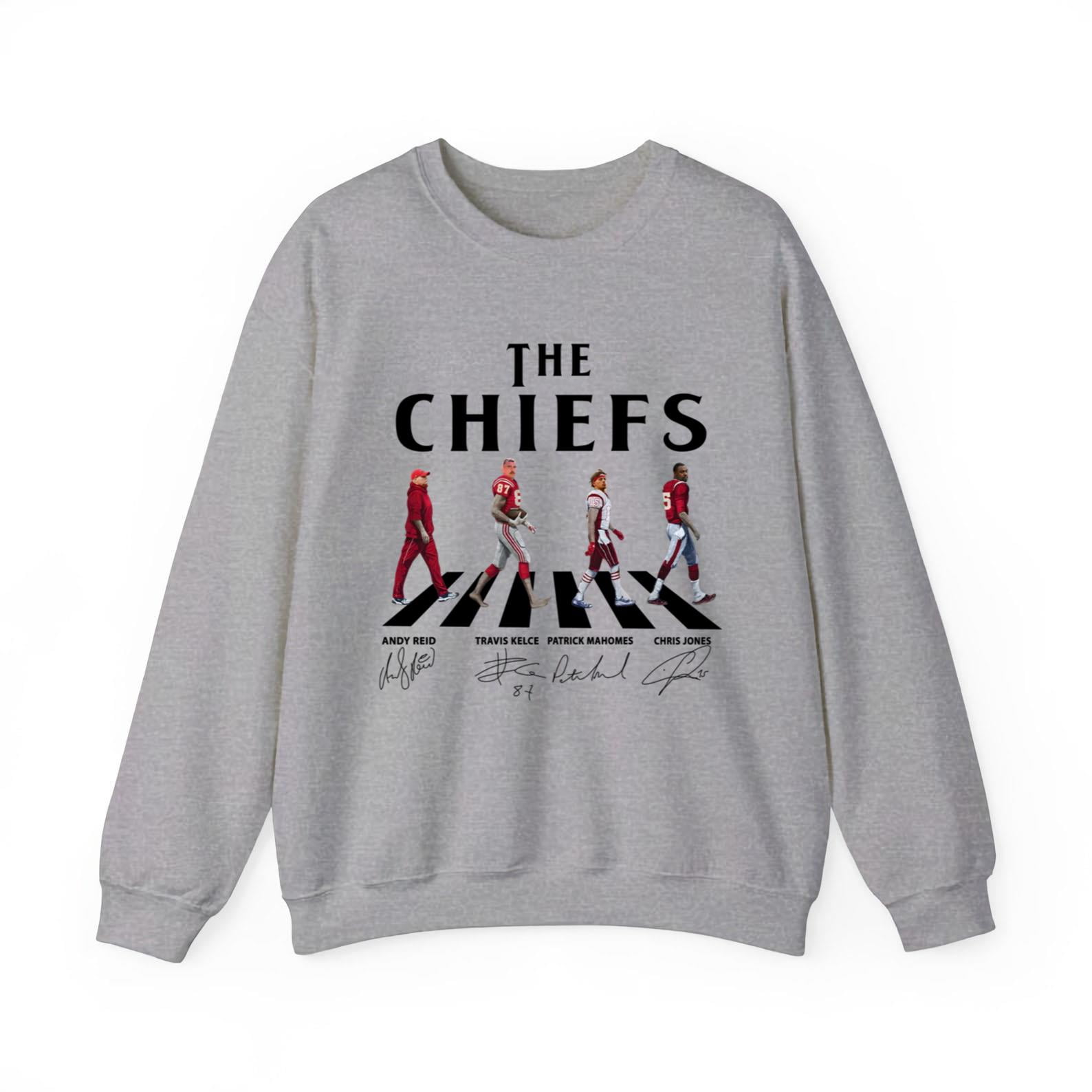 Chiefs Walking Abbey Road Shirt Andy Reid Travis Kelce Patrick Mahomes