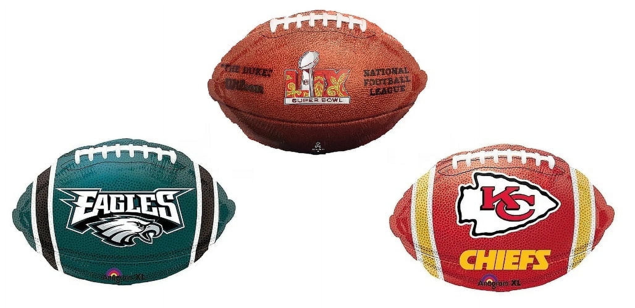 Chiefs vs Eagles Football Super Bowl LX 60 Party Bouquet Foil 3 Piece Balloon Pack NFC AFC