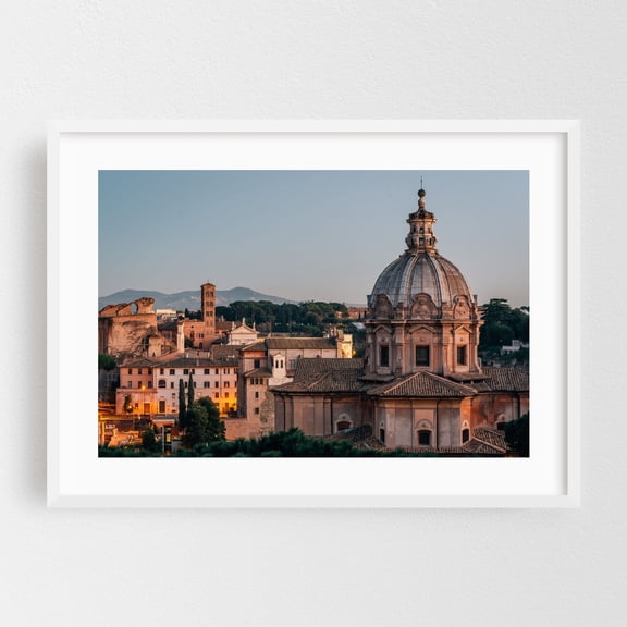 Chiesa dei Santi Luca e Martina - Rome Lazio Italy Photography Architecture Cityscape Travel Poster Scenic Landscape Vintage Skyline White Framed Wall Art Print 20 x 30 inches