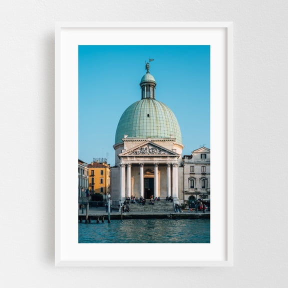 Chiesa di San Simeone Piccolo - Venice Veneto Italy Photography White Framed Wall Art Print 24 x 36 inches