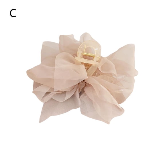 Chiffon Bowknot Hair Claw Clips, Mesh Tulle Bow Hair Claw Clips, Big Bow Hair Clips for Thick Hair Ponytail Hair Clip Hair Bows Hair Clips for Girls Hair Accessories for Women