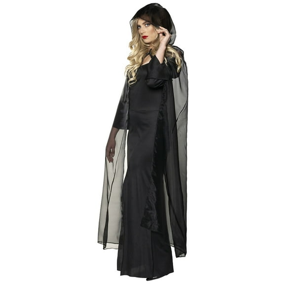 Chiffon Cape with Hood Adult Black