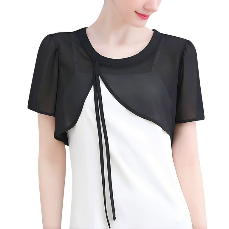 Chiffon Dress Bolero Shrugs For Dresses Formal Bridal Lace Shawl