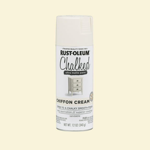 Chiffon Cream, Rust-Oleum Chalked Ultra Matte Spray Paint, 12 oz