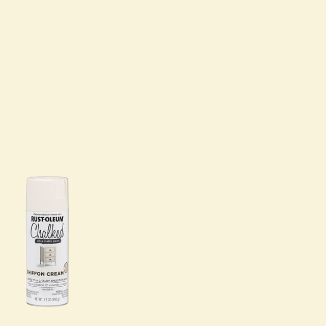 6 Pack, Chiffon Cream , Rust-Oleum Ultra Matte Chalked Spray Paint- 12 oz