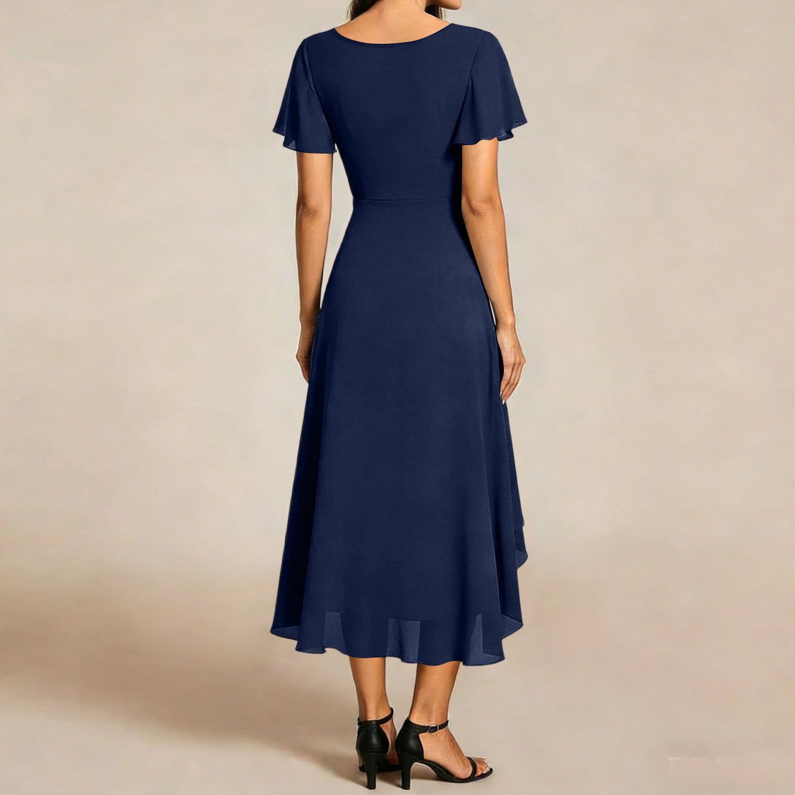 chiffon midi dress cocktail & party dresses Amazon.com: Ever-Pretty Women's Spring Summer Chiffon Wedding Guest Dresses V Neck Ruffle Sleeves Midi Semi Formal Cocktail Dress Blue US02 : Clothing, Shoes & Jewelry