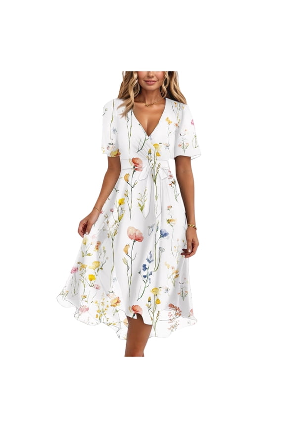 Dresses for Women 2026 Elegant Classy Wedding Guest Floral Formal Cocktail Prom Dress S
