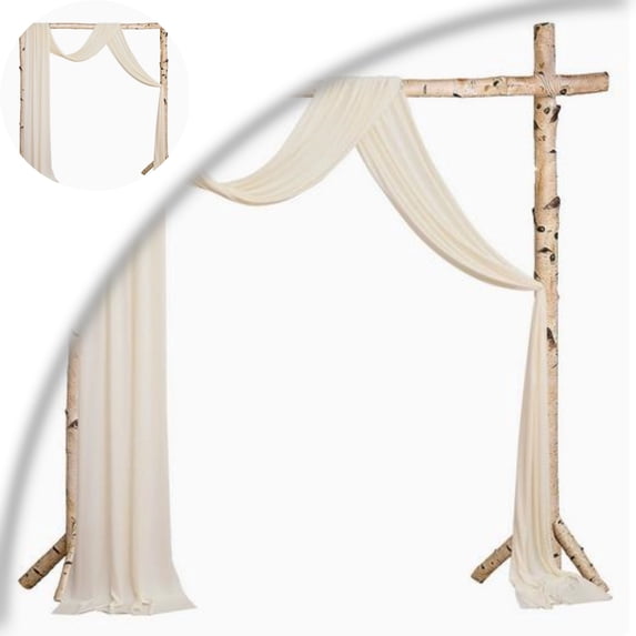 Chiffon Fabric Drapery Wedding Arch Drape, Party Backdrop Curtain Panel, Ceremony Reception Decoration