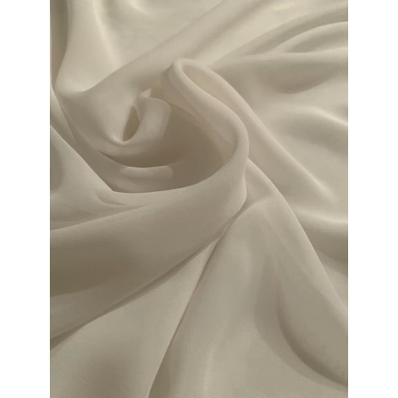 Burlap Fabrics Chiffon Fabric Ivory - 58 Inch Wide Sheer Polyester Crinkle Weave Sold by the Yard