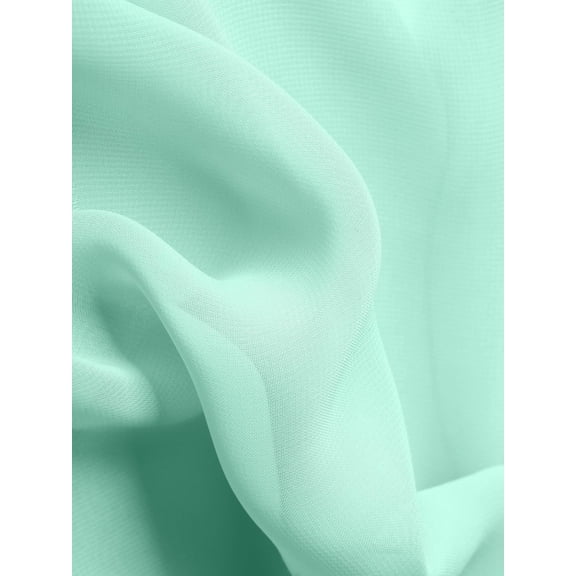 Burlap Fabrics Chiffon Fabric Mint - 58 Inch Wide Sheer Polyester Crinkle Weave Sold by the Yard