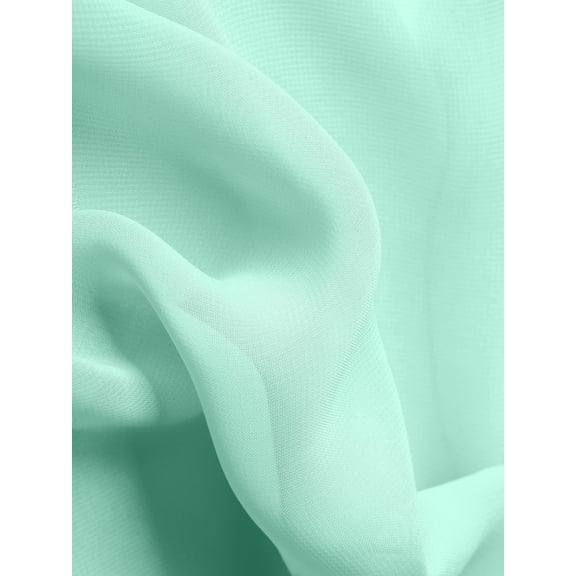 Burlap Fabrics Chiffon Fabric Mint - 58 Inch Wide Sheer Polyester Crinkle Weave Sold by the Yard