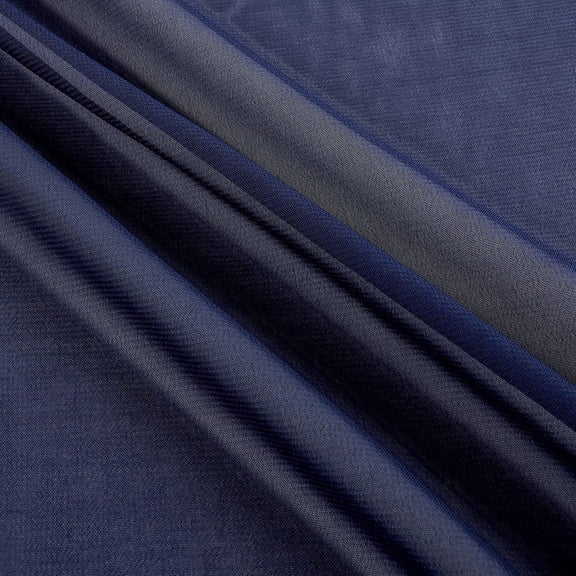 Burlap Fabrics Chiffon Fabric Navy - 58 Inch Wide Sheer Polyester Crinkle Weave Sold by the Yard