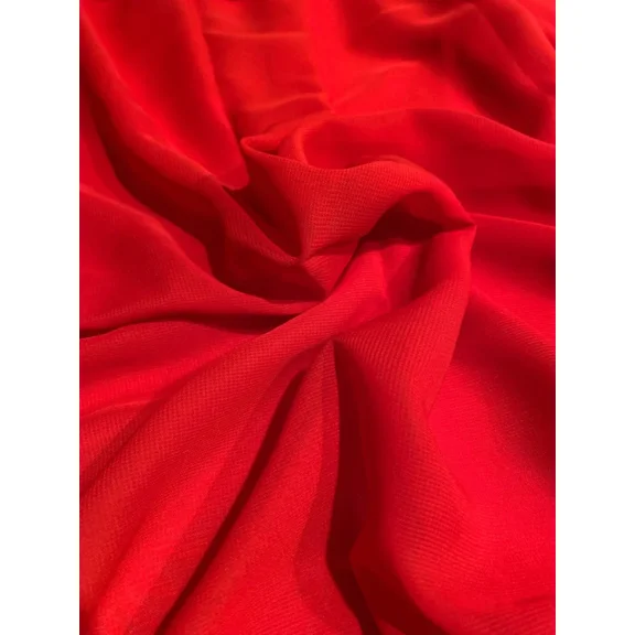 Burlap Fabric Chiffon Fabric Red Per Yard 58 Inch Wide Sheer Polyester