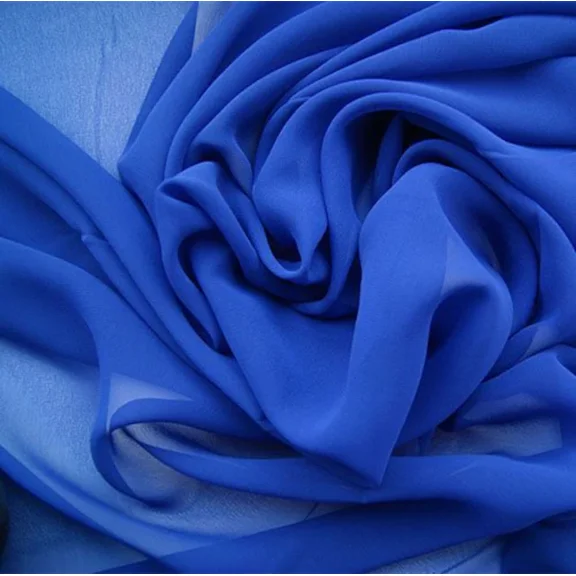 Burlap Fabrics Chiffon Fabric Royal - 58 Inch Wide Sheer Polyester Crinkle Weave Sold by the Yard