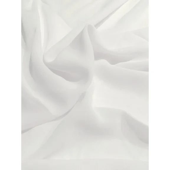 Burlap Fabrics Chiffon Fabric White - 58 Inch Wide Sheer Polyester Crinkle Weave Sold by the Yard