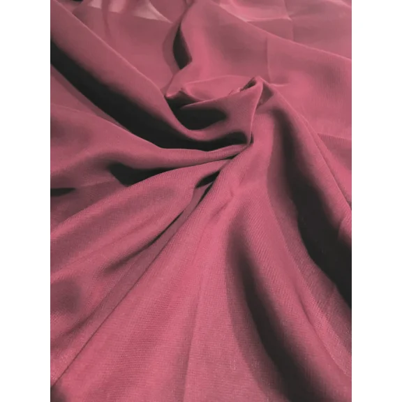 Burlap Fabrics Chiffon Fabric Wine - 58 Inch Wide Sheer Polyester Crinkle Weave Sold by the Yard