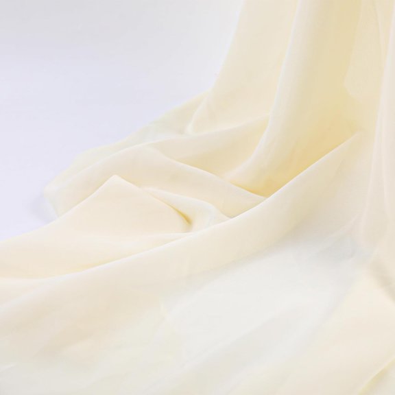 Chiffon Fabric by The Yard, 60 Inch Wide Chiffon Sheer Fabric Bars Wedding Draping, Pre-Cut Soft Wedding Arch Draping Backdrop, Party Decoration Light and Airy Dreamy (Ivory, 1 Yard)