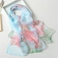 thumbnail image 1 of Chiffon Floral Scarf Women Lightweight Print Shawl Wrap Long Light Blue by Duoif, 1 of 3
