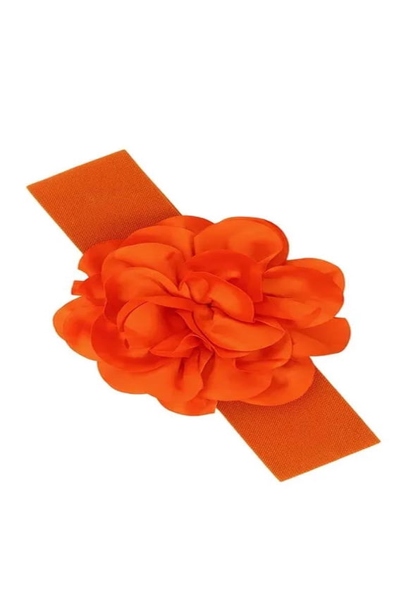 Chiffon Flower Charm Elastic Belt