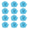 thumbnail image 1 of Chiffon Flowers Rhinestone Pearl Sewing Fabric Flowers Artificial Appliques Embellishments Lake Blue, 1 of 7
