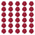 thumbnail image 1 of Chiffon Flowers Rhinestone Pearl Sewing Fabric Flowers Artificial Appliques Embellishments Red, 1 of 7