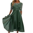 thumbnail image 1 of Chiffon Formal Dress Women's Lace Embroidery Wedding Guest Dress Elegant Ruffle Swing Mesh Mother of Bride Dress, 1 of 4