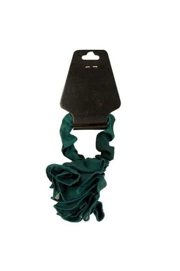 Chiffon Hair Twister Scrunchy with Ruffle Rose Accent, Color Varies, 3 Pack