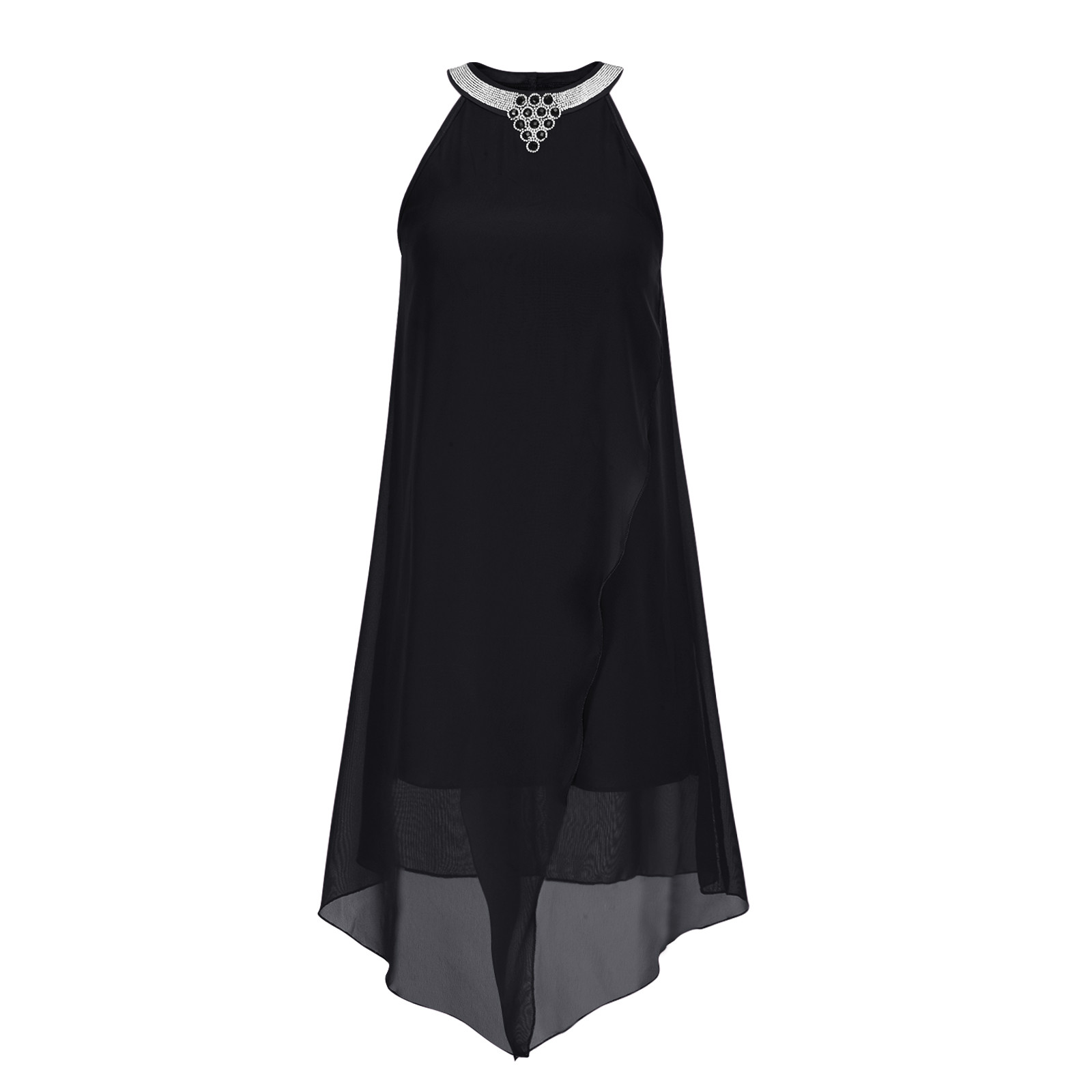 Chiffon Halter Dress for Women Dressy Tiered Evening Cocktail Party Dress  Plus Size Choker Neck Swing Midi Sundress - Walmart.com