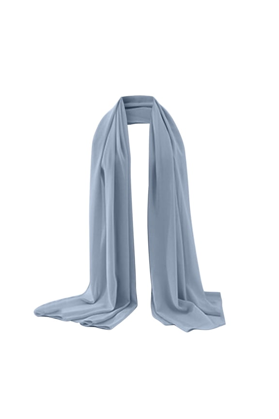 Chiffon Head Scarf, Pearl Decorated Soft Shawl, Lightweight Breathable Turban, Elegant Long Wrap For Matching Outfit, Smooth Fabric Head & Neck Cover For All Occasions,AH